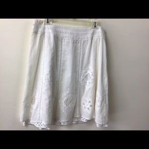 Apt. 9, P12, Wht.,Cut Work, Lace Trim, Skirt,NWOT.